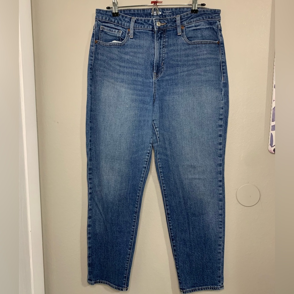 Classic Blue Women's Jeans Old Navy OG straight high rise size 12